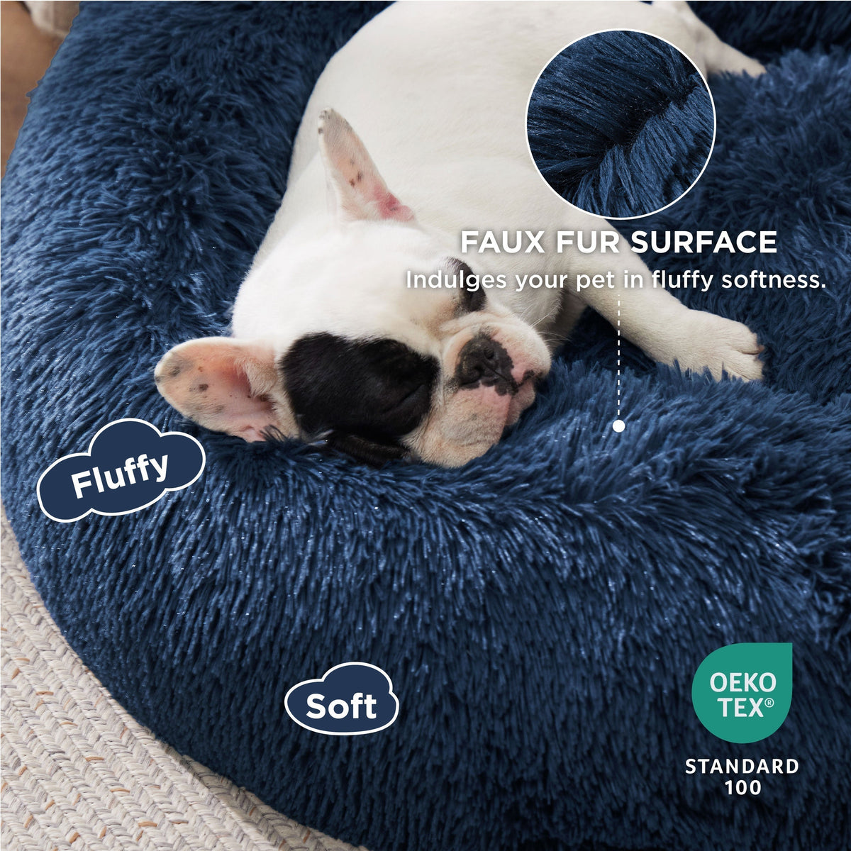 Calming Donut Bed for Dogs and Cats