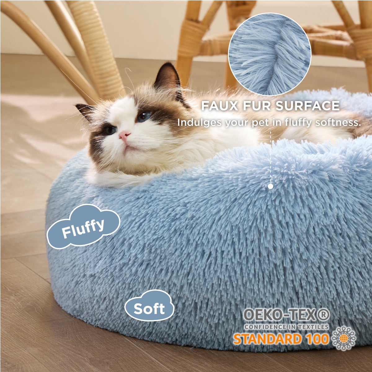 Calming Donut Bed for Dogs and Cats