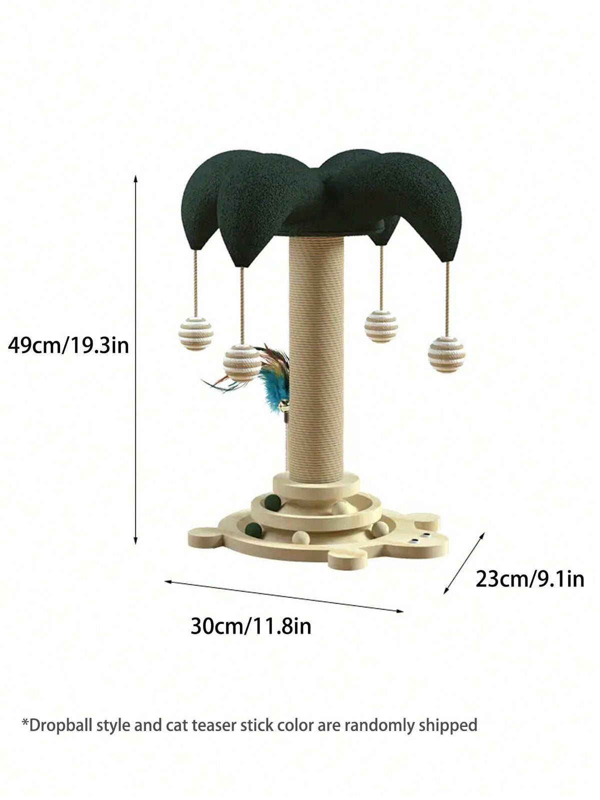 1pc Cat Climbing Tree With Sisal Scratching Post And Solid Wood Frame, Rope And Sisal Scratching Board, Cat Toy