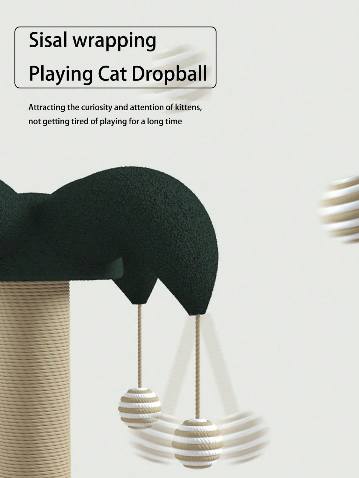 1pc Cat Climbing Tree With Sisal Scratching Post And Solid Wood Frame, Rope And Sisal Scratching Board, Cat Toy