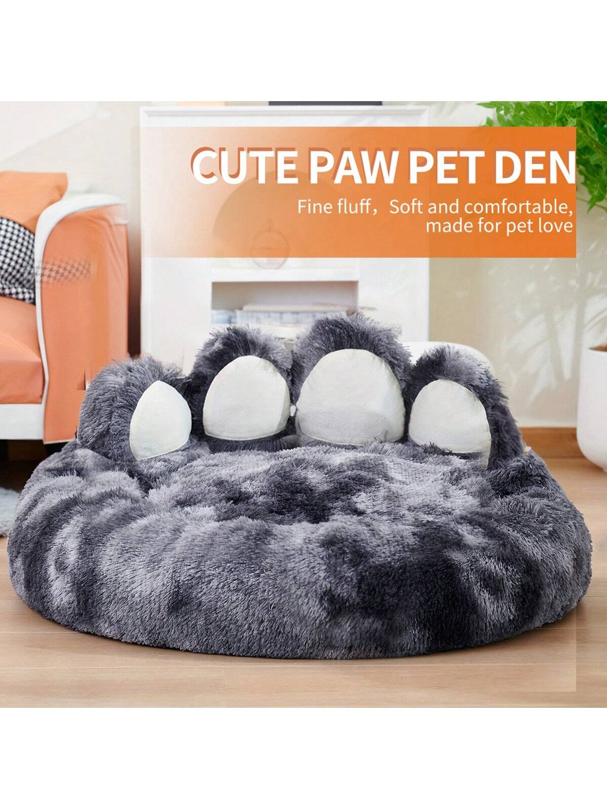 27in 35in 43in Calming Dog Beds For Large Dogs, Faux Fur Donut Cuddler Dog Bed, Round Fluffy Pillow, Washable Pet Bed For Dogs