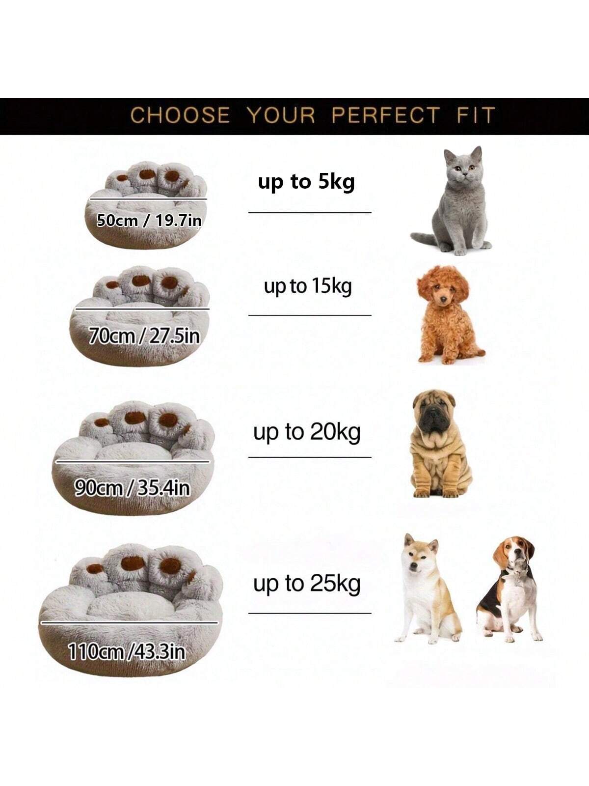 27in 35in 43in Calming Dog Beds For Large Dogs, Faux Fur Donut Cuddler Dog Bed, Round Fluffy Pillow, Washable Pet Bed For Dogs