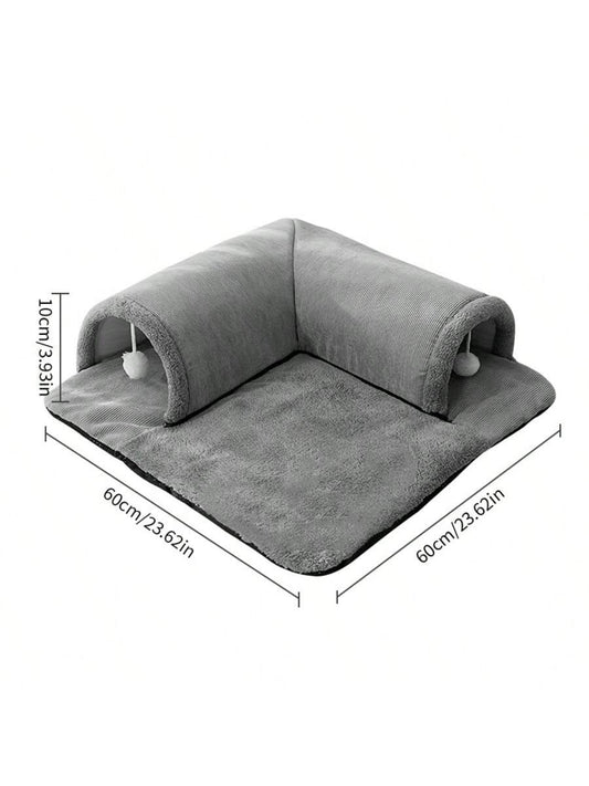 Cat Tunnel Bed Universal Detachable Warm Cat House Indoor Cat Activities Play Carpet Bed Living Room Non-Slip Mat Pet Toys