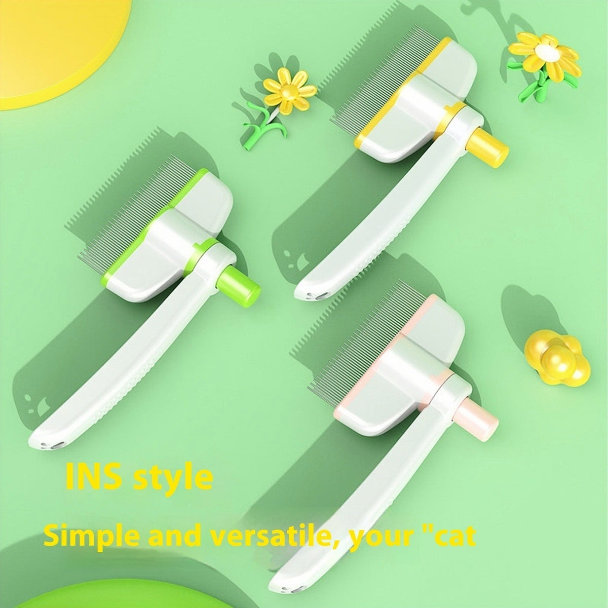 Cat Comb Tie Removal Floating Hair Magic Long Hair Pet Self-Cleaning Row Dog Cat Comb Grooming Supplies Flea Removal Brush Pets Products
