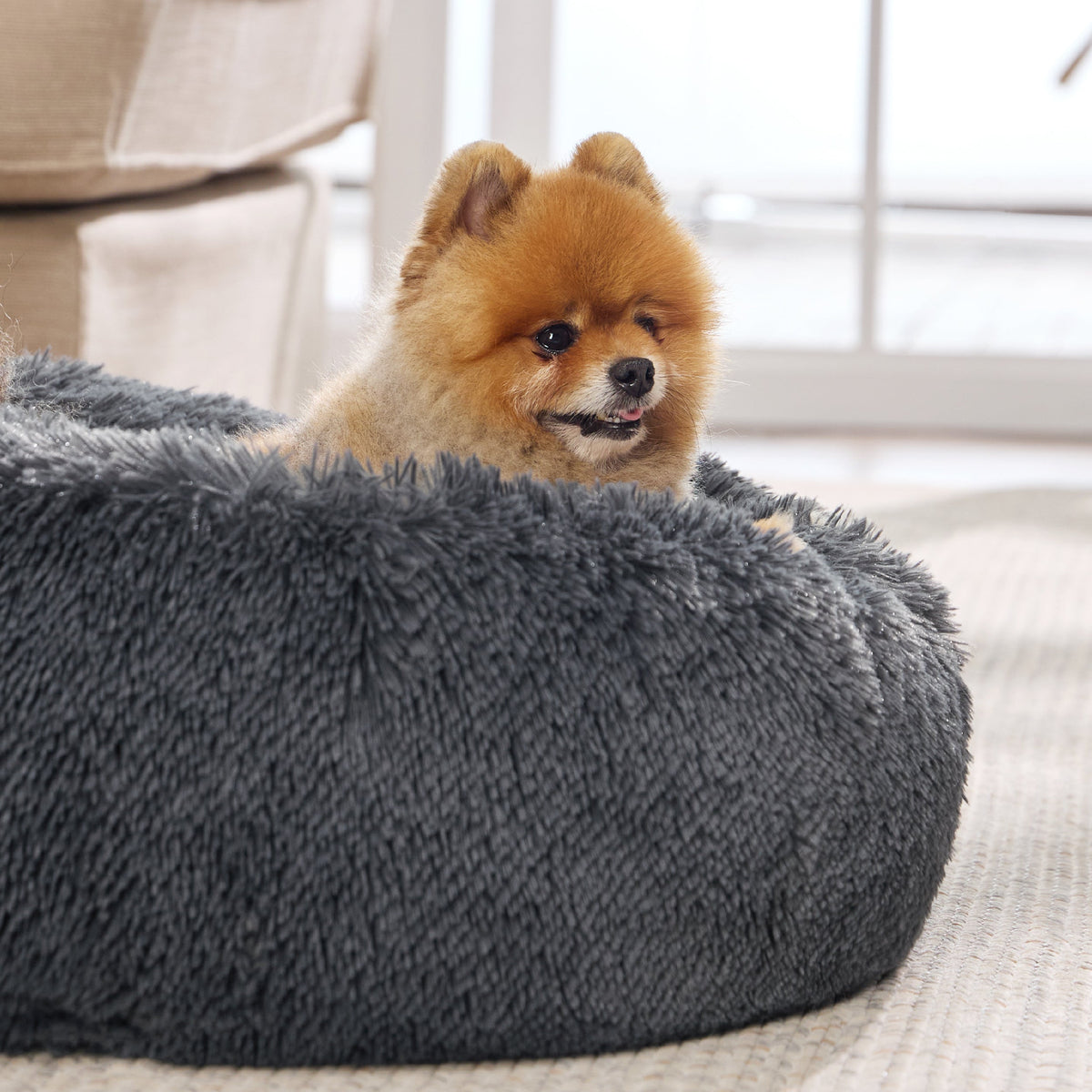 Calming Donut Bed for Dogs and Cats