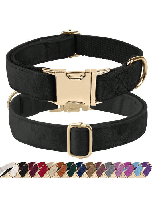 Soft Velvet Dog Collar, Heavy Duty Dog Collar With Quick Release Metal Buckle, Suitable For Small, Medium And Large Dogs, Can Be Gift For Your Pet