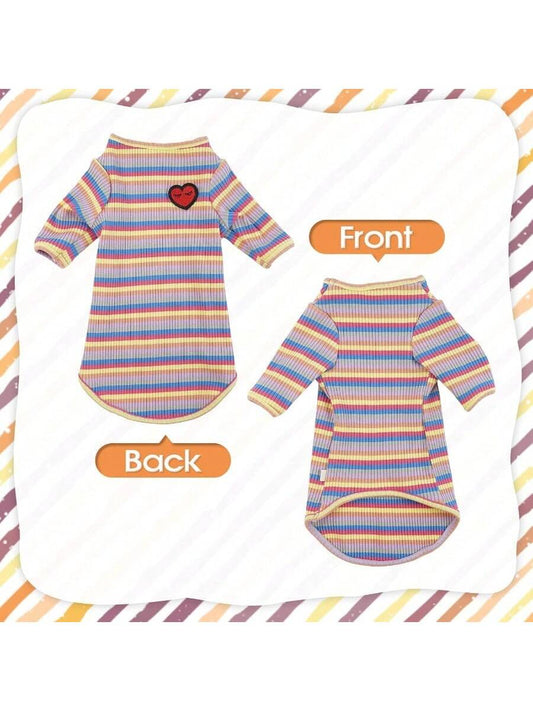 Long Haired Cat Summer ClothingHairless Cats Shirt Breathable Cat Daily Wear Clothes Stripe Vest Adorable Pajamas Jumpsuit Soft SkinFriendly