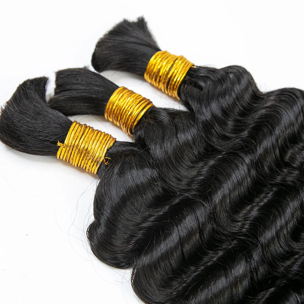 Deep Wave Bulk Hair Extensions for Braiding